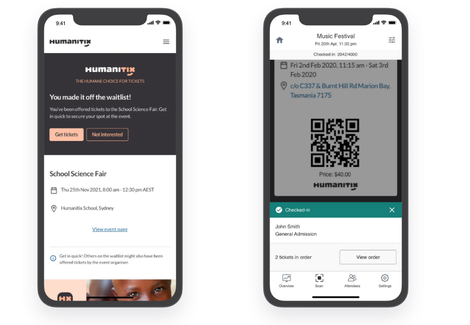 Humanitix donation checkout options