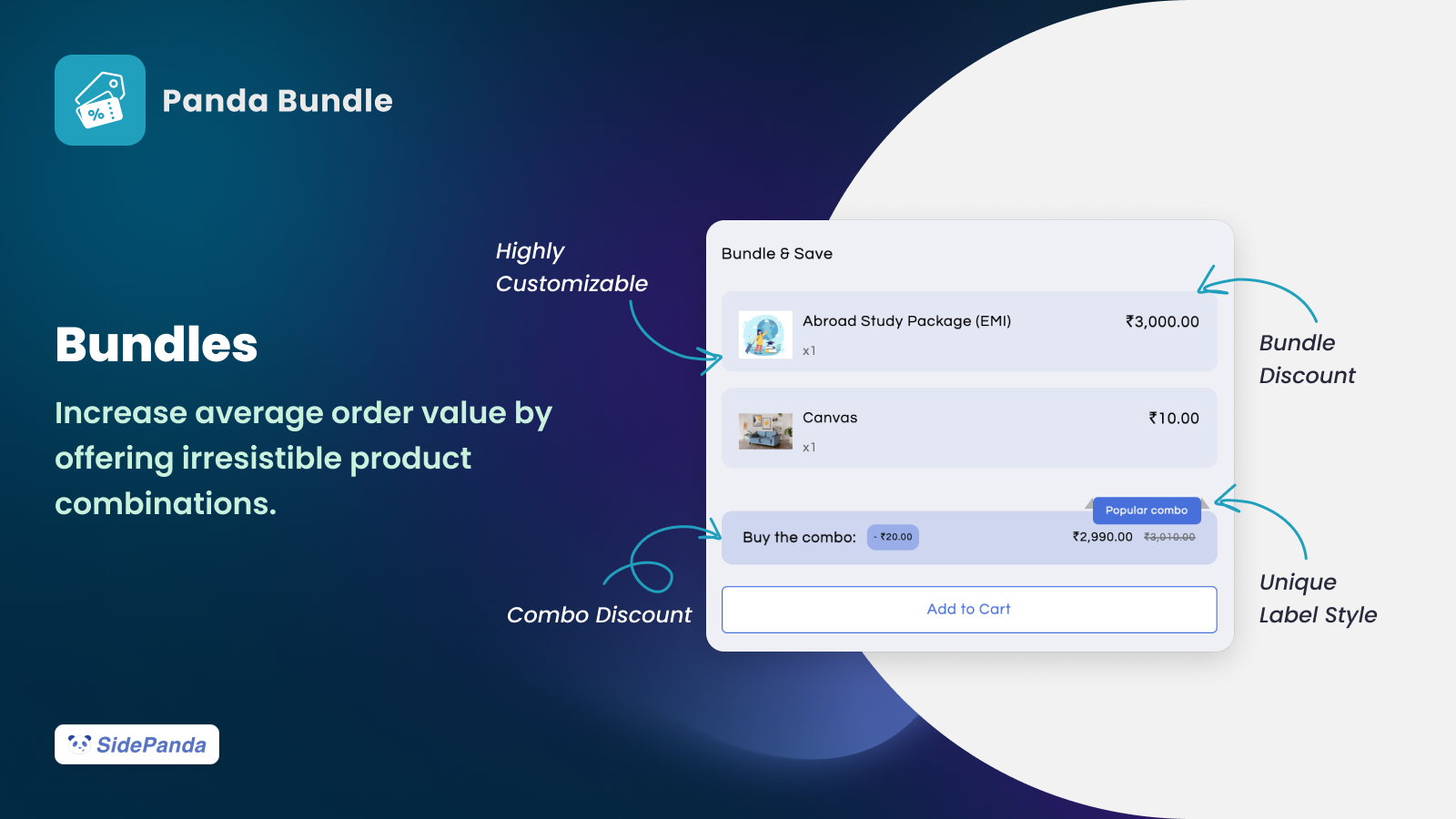 Panda Bundle app interface showing volume discount configuration